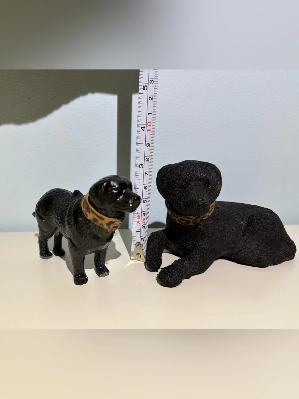 Set of Two Black Labrador Retriever Pet Dog Toy Figurines For 11” Dolls